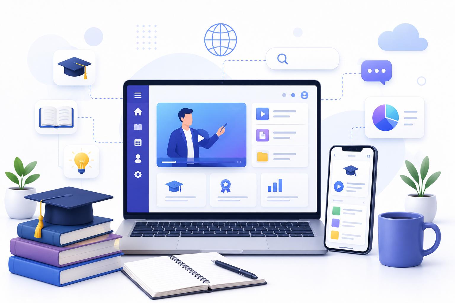 Students learning online with CampusRoute